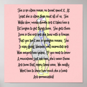 Affiches Infirmière retraitée Imprimer "Apprécié"