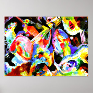 Affiches Inondation Improvisation, art abstrait par Kandins