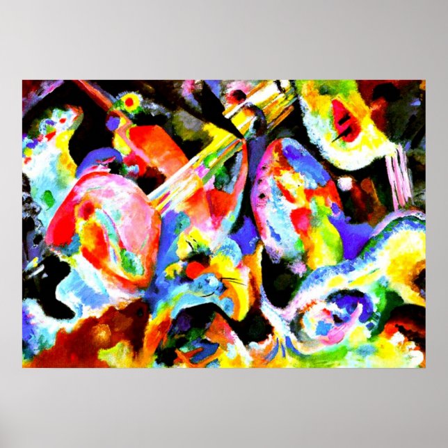 Affiches Inondation Improvisation, art abstrait par Kandins (Devant)