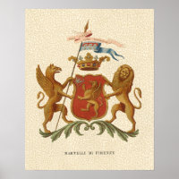 Insigne héraldique avec Griffin et Lion