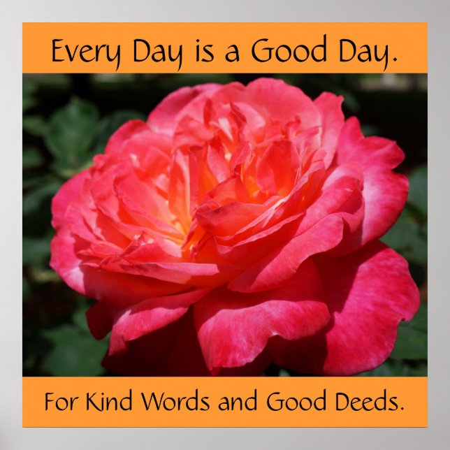 Affiches inspirantes Rose Paroles aimables Bons ac (Devant)