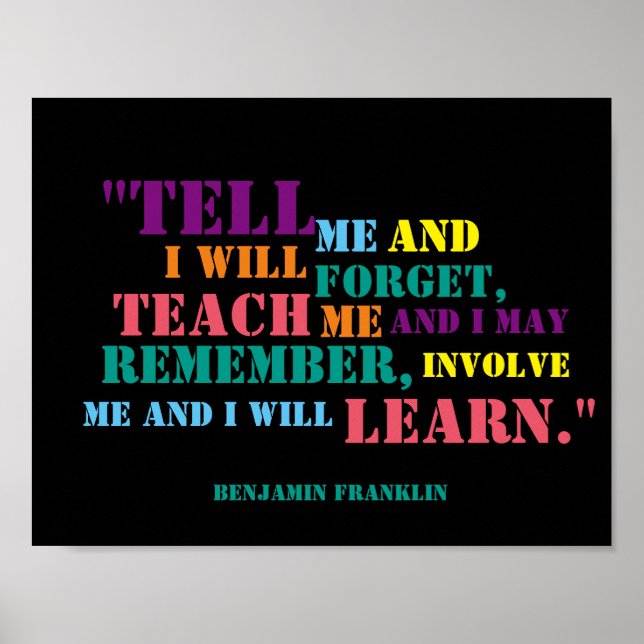 Affiches Inspiration Benjamin Franklin Citation (Devant)