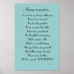 Affiches Inspirational Daughter / son poem from Parents