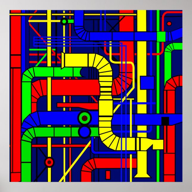 Affiches Inspiré par le Centre Georges Pompidou (Devant)