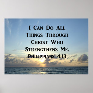 AFFICHES INSPIRING PHILIPPIANS 4:13 BIBLE VERSE