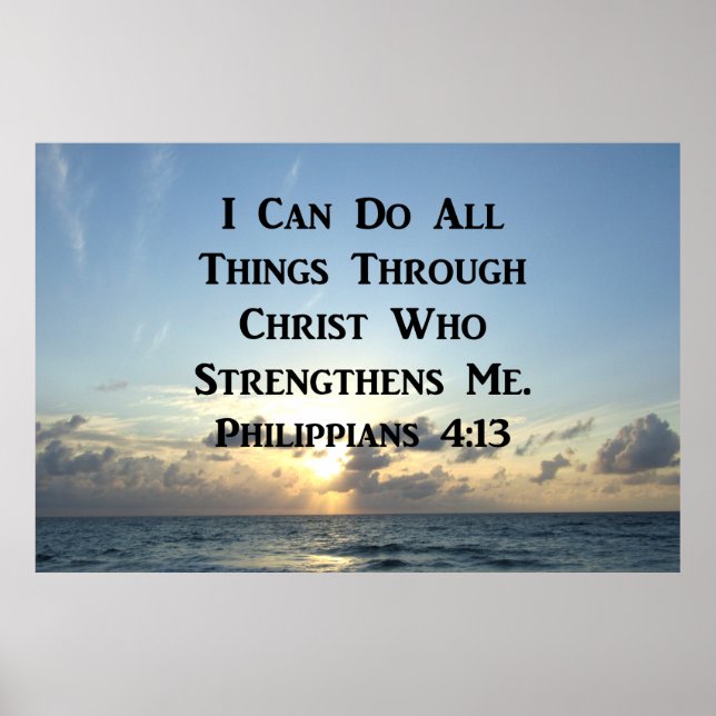 AFFICHES INSPIRING PHILIPPIANS 4:13 BIBLE VERSE (Devant)