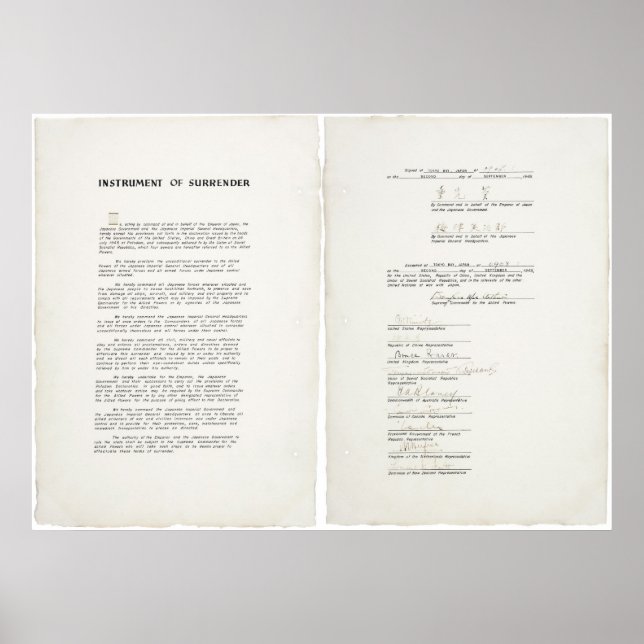 Affiches Instrument de capitulation pour le Japon de la Sec (Devant)