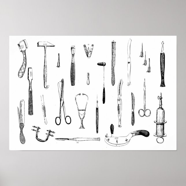 Affiches Instruments médicaux anciens (Devant)