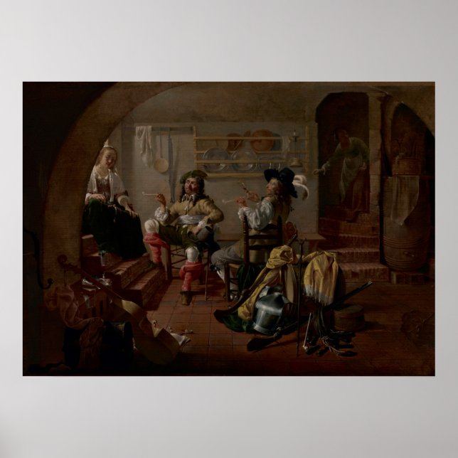 Affiches Intérieur avec soldats et femmes (Devant)