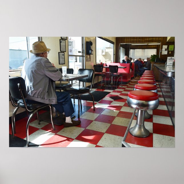Affiches Intérieur de diner rétro (Devant)
