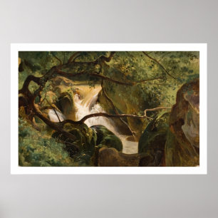Affiches Intérieur de forêt avec une cascade, Papigno