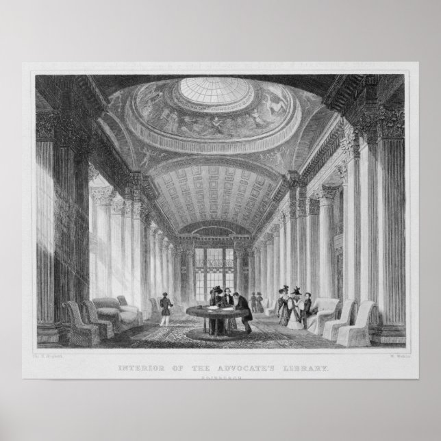 Affiches Intérieur de la bibliothèque de l'avocat, Édimbour (Devant)