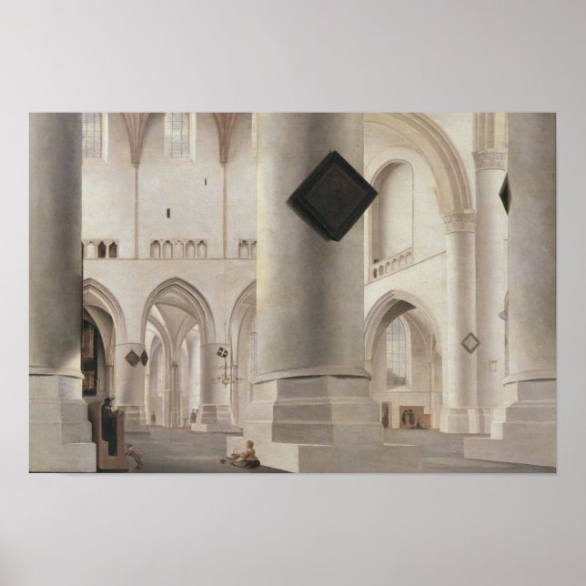 Affiches Interior of the Grote Kerk, Amsterdam, c.1637 (Devant)
