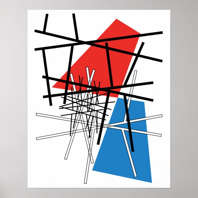 Affiches Intersection de lignes et de plans - Art abstrait (Devant)