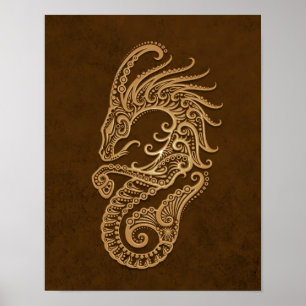 Affiches Intricate Brown Capricorn Zodiac