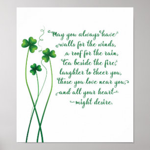 Affiches Irish Blessing Calligraphy Imprimer