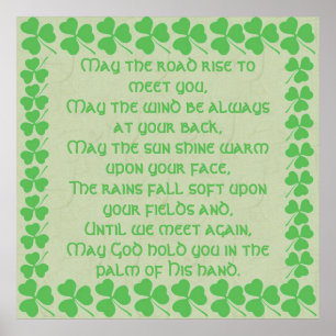 Affiches Irish Blessing-May la route se lève pour vous renc