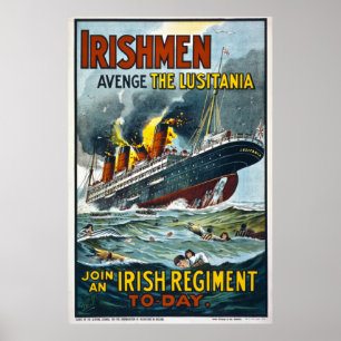 Affiches Irishmen Avenge the Lusitania Extra Large