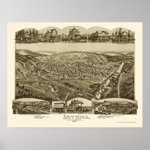 Affiches Irvona, Pa Carte panoramique - 1895