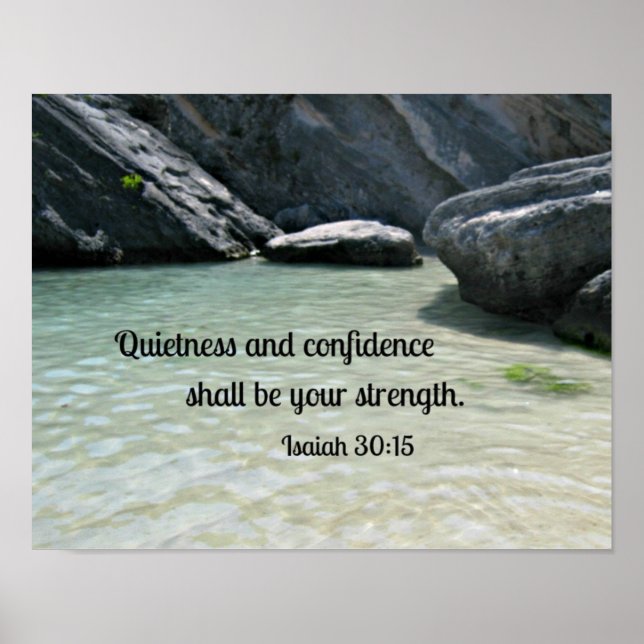 Affiches Isaiah 30:15 Quietness and confidence shall.. (Devant)