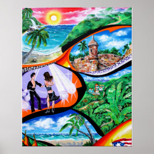 Affiches Isla del Encanto, Coeur de l'île, par Galina -