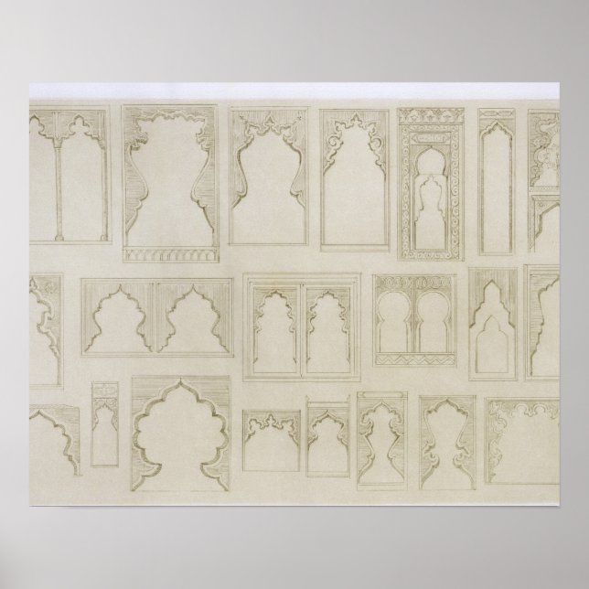 Affiches Islamic and Moorish arch designs for balconies, wi (Devant)