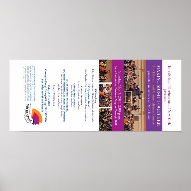 Affiches ISO sur l'affiche de Carnegie Hall (Devant)