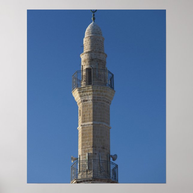Affiches Israël, Tel Aviv, Jaffa, mosquée minaret (Devant)