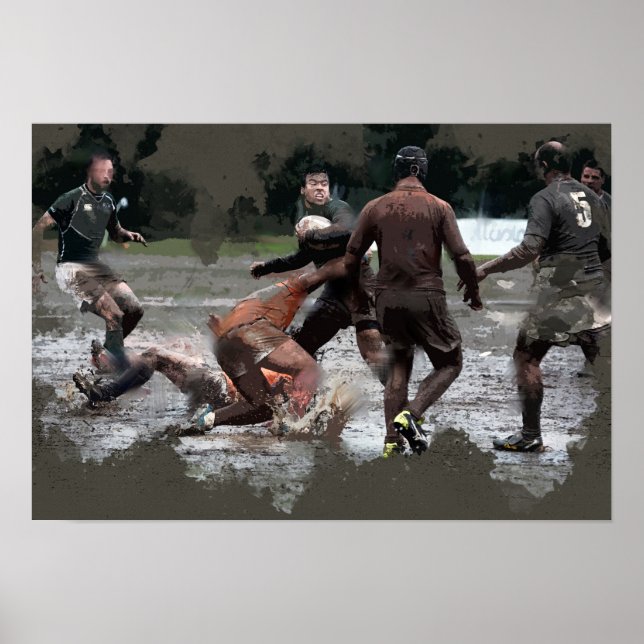 Affiches It Takes Leather Balls to Play Rugby (Devant)