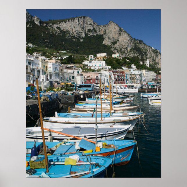 Affiches ITALIE, Campanie, (Baie de Naples), CAPRI : Marina (Devant)