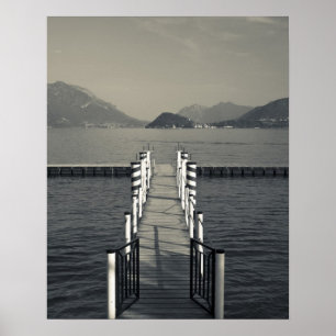 Affiches Italie, province de Côme, Tremezzo. Jetée du lac.
