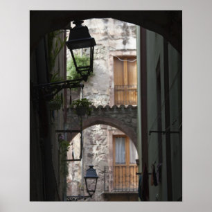 Affiches Italie, Sardaigne, Bosa. Détail de rue.