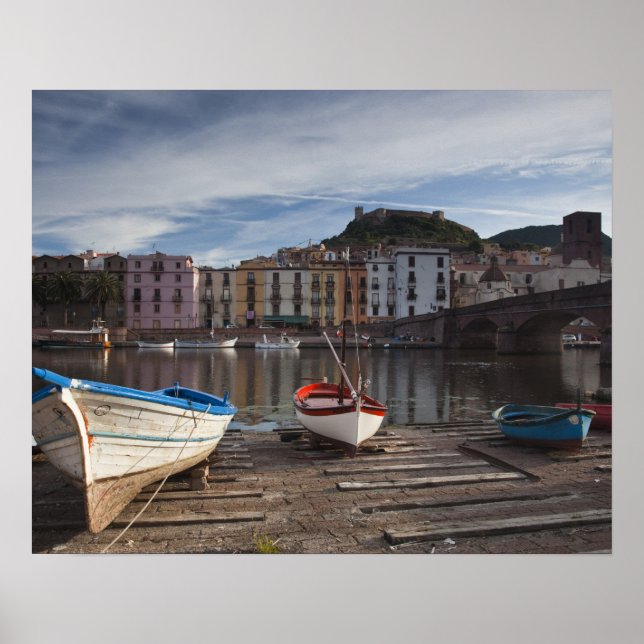 Affiches Italie, Sardaigne, Bosa. Rivière Temo et Ponte (Devant)