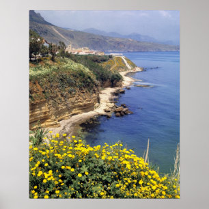 Affiches Italie, Sicile. La côte nord de la Sicile en