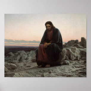 Affiches Ivan Kramskoy- le Christ dans la région sauvage