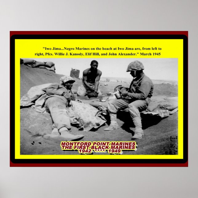 AFFICHES IWO JIMA NEGRO MARINES 1945 (Devant)