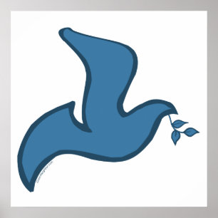 Affiches J - La colombe de la Silhouette Bleue