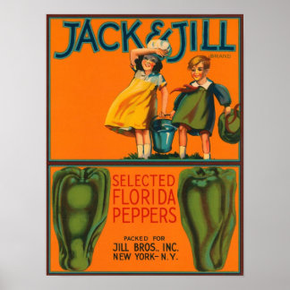 Affiches Jack and Jill Peppers Vintage Crate Label