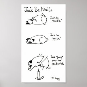 Affiches Jack Be Nimble, Version Pug