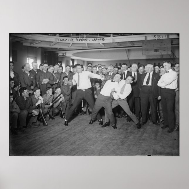 Affiches Jack Dempsey Faux combat contre Harry Houdini (Devant)