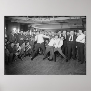 Affiches Jack Dempsey Faux combat contre Harry Houdini