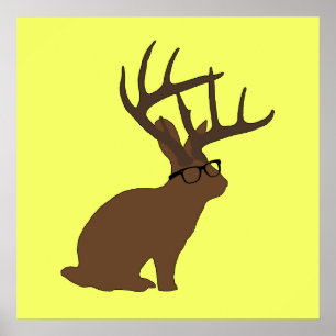Affiches jackalope avec l'affiche en verre
