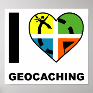 Affiches J'adore l'affiche drôle de géocaching