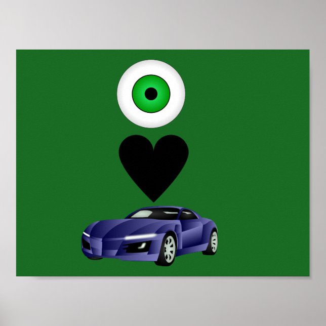 Affiches J'adore l'affiche du garçon de voitures (Devant)