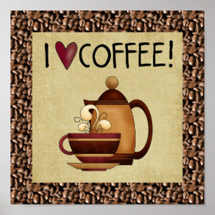 Affiches J'adore le café