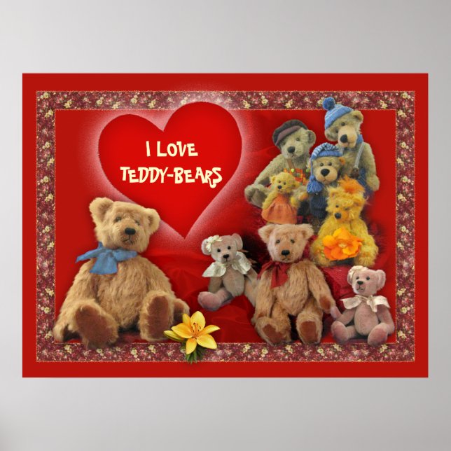 Affiches J'adore Teddy-Bears (Devant)
