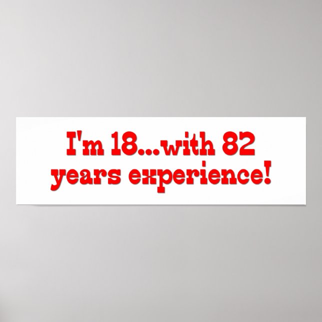 Affiches J'ai 18 ans avec 82 ans d'expérience (Devant)