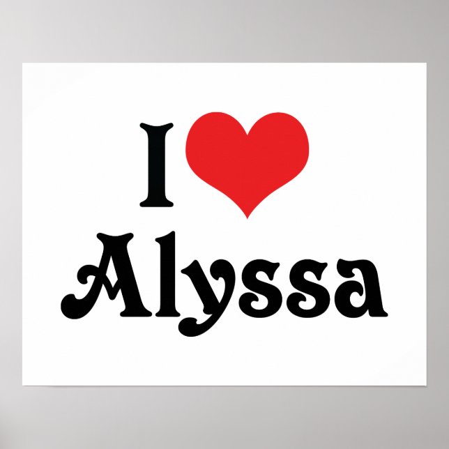 Affiches J'aime Alyssa (Devant)