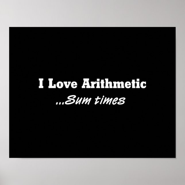 Affiches J'aime Arithmétique Sum Times (Devant)