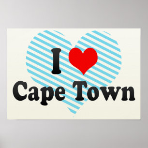 Affiches J'aime Cape Town, Afrique du Sud